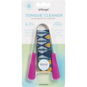 Stainless steel tongue cleaner is designed to remove bacteria and help freshen breath.